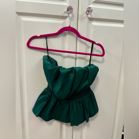 MAJORELLE Women’s Green Ruched Taffeta Sleeveless Top Size Small NWT - Picture 6 of 7